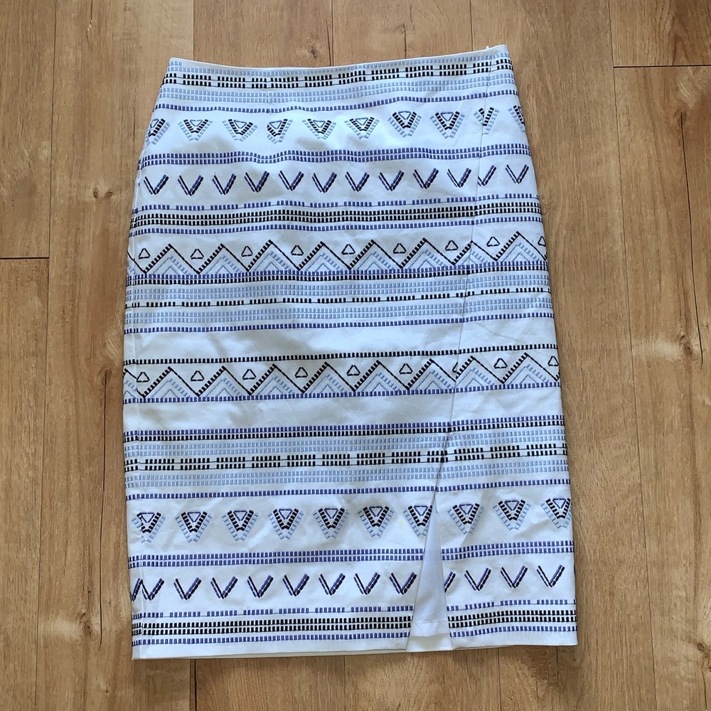 Embroidered WHBM Pencil Skirt